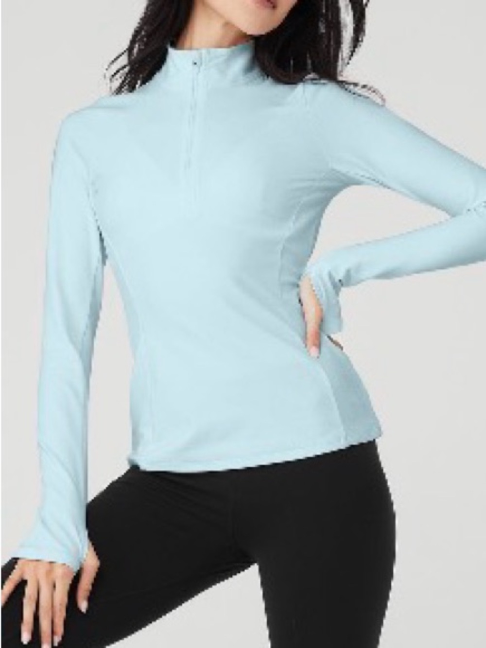 ALO Yoga Alosoft 1/2 Zip Rapid Pullover - Chalk blue